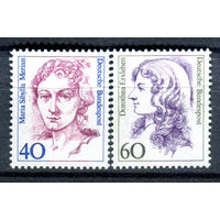 Германия (ФРГ) - 1987г. - Известные женщины в немецкой истории - полная серия, MNH, одна марка с отпечатком одна с потёртостью на клее [Mi 1331-1332] - 2 марки