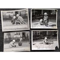 Фото детей в песочнице 1963 г. 9х12 см. Цена за 4 фото.