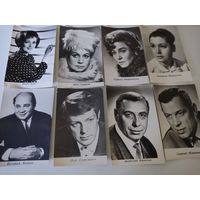 8 фотооткрыток с артистами 1960-е годы