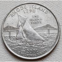 США 25 центов (квотер) 2001 D Rhode Island
