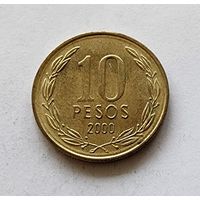 Чили 10 песо, 2000