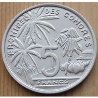 Коморские острова. 5 франков 1964 год  KM#6  Тираж: 1.000.000 шт