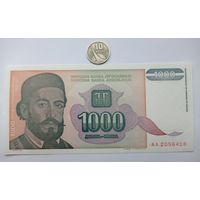 Werty71 Югославия 1000 динаров 1994 UNC банкнота