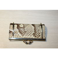 Женский кошелёк, мини-клатч, из змеиной кожи, размер 12.3*6.3 см.