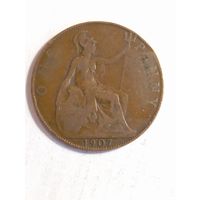 Великобритания 1 пенни 1907 года.