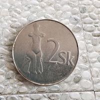 2 кроны 1995 года Словакия. Словацкая Республика. Красивая монета!