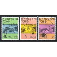 Освоение космоса Чад 1976 год 3 марки