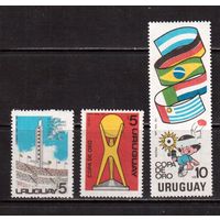 Уругвай-1980(Мих.1605-1607)  ** ,Спорт, Футбол, Флаги