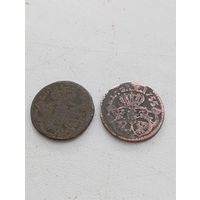Два коронных гроша 1755 год.