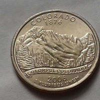 25 центов, квотер США, штат Колорадо,  D