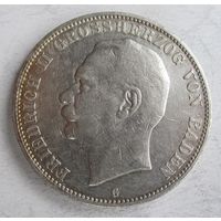 Баден 5 марок 1908, серебро    .110-15-99