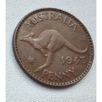Австралия 1 пенни, 1943 Точка после "PENNY"  2-16-17