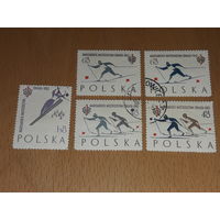 Польша 1962  Спорт. Чемпионат мира по лыжным видам спорта Закопане. 5 марок