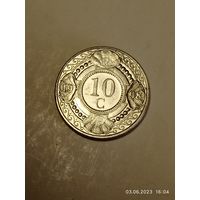 Антильские острова 10 центов 1998 года .