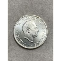 Дания 2 кроны, 1958 18 лет Принцессе Маргрете, серебро 0,800