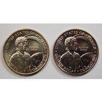 25 центов США 2022 Выдающиеся Женщины Америки Салли Райд 2-я монета UNC Двор Р и D
