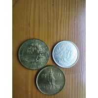 Южная корея 10 1999, Италия 200 лир ЮБИЛЕЙНАЯ, Бразилия 10 центов 1995,-36