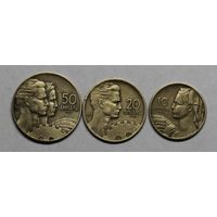 Югославия 50,20,10 динаров 1955