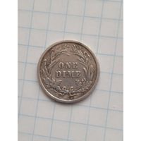 США, Barber дайм (10 центов) 1898 серебро