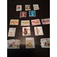Почтовые марки(15 штук)