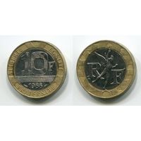 Франция. 10 франков (1988)