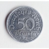 Германия. 50 пфеннигов 1921 г. ( F ) Штутгарт.