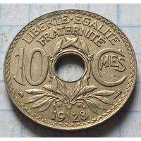 Франция 10 сантимов, 1928       ( 3-8-1 )