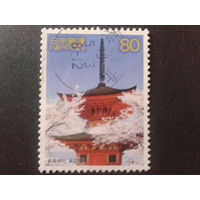 Япония 2001 религиозный храм, марка из блока