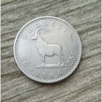 Werty71 Родезия 2 шиллинга 6 пенсов  25 центов 1964