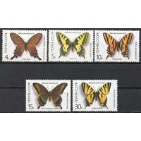 Фауна Бабочки СССР 1987 год (5799-5803) серия  5 марок ** (С)