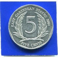 Карибские острова , Карибы 5 центов 2004