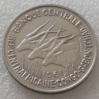 Экваториальная Африка. 50 франков 1961 год  KM#3  "Конго, Габон, Чад"    Тираж: 5.000.000 шт
