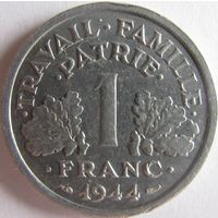 1k Франция 1 франк 1944 малая С ТОРГ В ХОЛДЕРЕ распродажа коллекции 1 frank 1944 small c