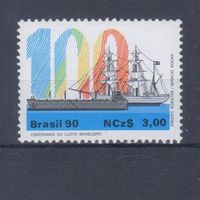 [584] Бразилия 1990. Корабли.Парусники. Одиночный выпуск MNH