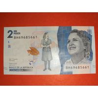 Колумбия 2000 песо 2020 UNC