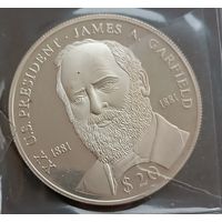 Либерия.20 долларов, 2000г. Джеймс Абрахам Гарфилд (1881)