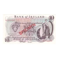 Северная Ирландия 10 фунтов 1971 года. Bank of Ireland. Образец. Тип P-63. Состояние UNC!