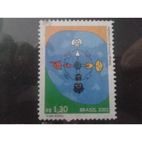 Бразилия 2001 Диалог цивилизаций Михель-1,6 евро гаш