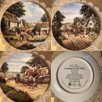 Тарелка коллекционная Лошади Деревня Сенокос Англия Royal Doulton винтаж