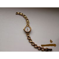 Часы женские, позолоченные.времен ссср,С красивым изящным оригинальным браслетом.