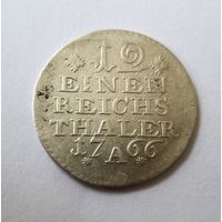 1/12 талера таллера 1766 г. А.  Германия Пруссия . неплохое соятояния для данного типа монет.