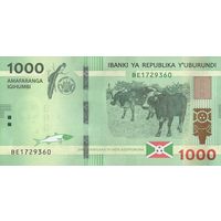 Бурунди 1000 франков образца 2021 года UNC p51