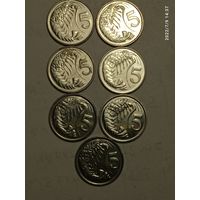 Каймановы острова 10 центов сборник монет 1992 , 2002 , 2008 года .