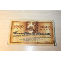 Одна тысяча, 1.000 марок 1922 года, Германия.