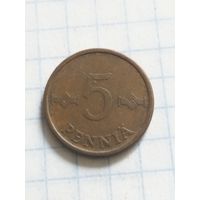 Финляндия 5 пенни 1972