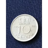 Нидерланды 10 центов 1956