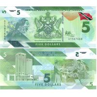 Тринидад и Тобаго 5 долларов  2020 год  UNC (полимер)