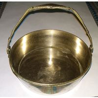 Корзинка с ручкой, медь,покрытие никелем,СССР
