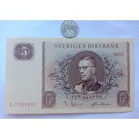 Werty71 Швеция 5 крон 1956 банкнота