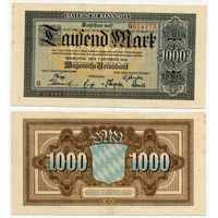 Германия (Банк Баварии). 1000 марок (образца 1922 года, S924)
